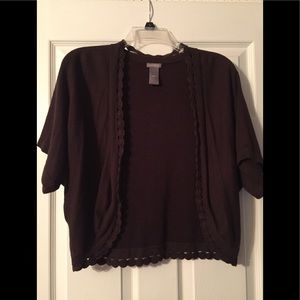 Brown over sweater